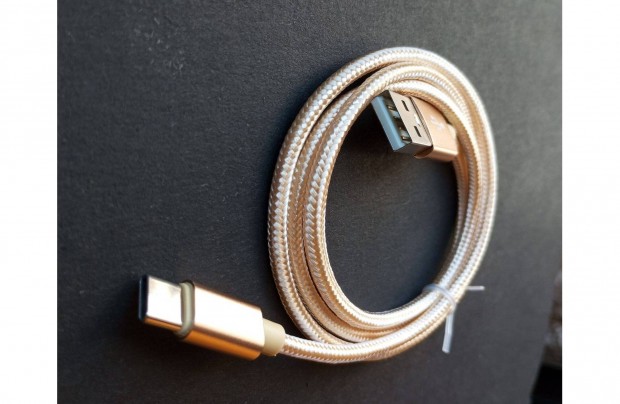 USB - C tlt adat kbel aranyszn textilborts j