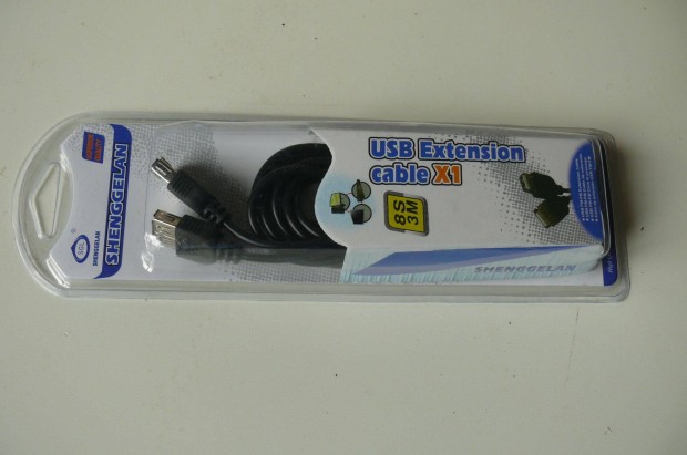 USB hosszabbt kbel 3m, bontatlan csomagolsban