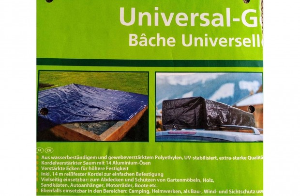 UV És Időjárásálló Takaró ponyva, új 3x2M, 4X5M 140grm2 erősítet