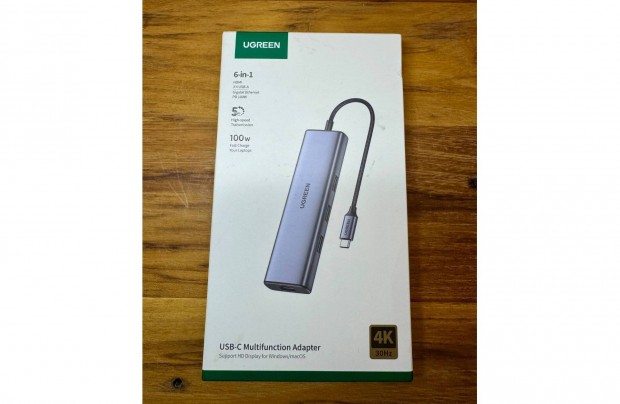 Ugreen CM478 USB-C HUB/adapter 100W PD 4K30Hz