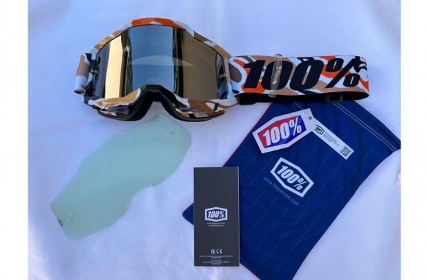 Új 100% Accuri 2 camo, tükrös enduro, cross szemüveg, védőszemüveg