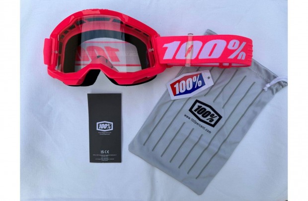 Új 100% Strata 2 rózsaszín, enduro, cross szemüveg, védőszemüveg