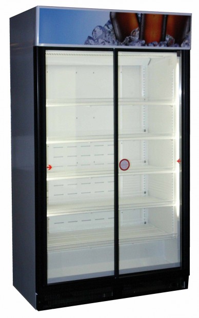 Új,1050 literes dupla üvegajtós hűtők raktárról-elhúzható ajtós