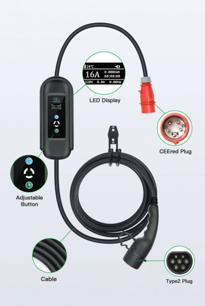 j 11kW elektromos aut EV EVSE 3 fzis tlt . Tesla -hoz is j