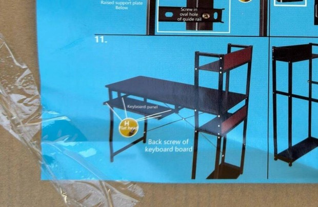 j 120x55x72 cm rasztal Trol Polcokkal Fekete Fa Fm Pc Asztal