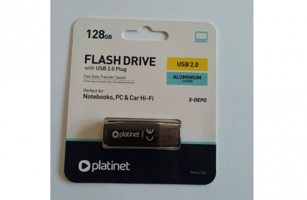 j 128GB-os Platinet pendrive, flashdrive