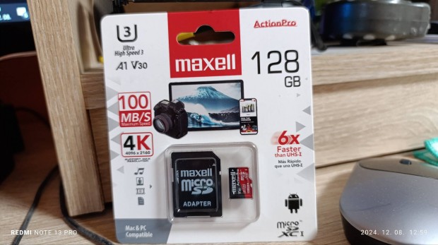 j 128gb Maxell 4K-Ultra HD micro SD krtya elad 