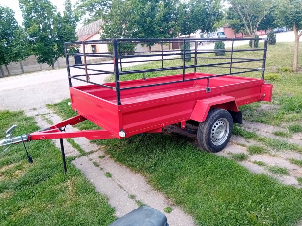 Új 140x250 erős laprugós lengéscsillapítós utánfutó eladó!