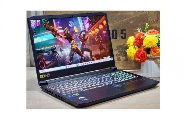 Új 15" Acer Nitro gamer laptop, Core i7, 32 GB RAM, 2 TB SSD, 2év gari