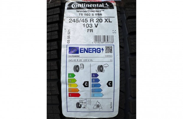 Új 245/45 R2 Continental Wintercontact TS 860 S SSR XL 103V Téli Gumi
