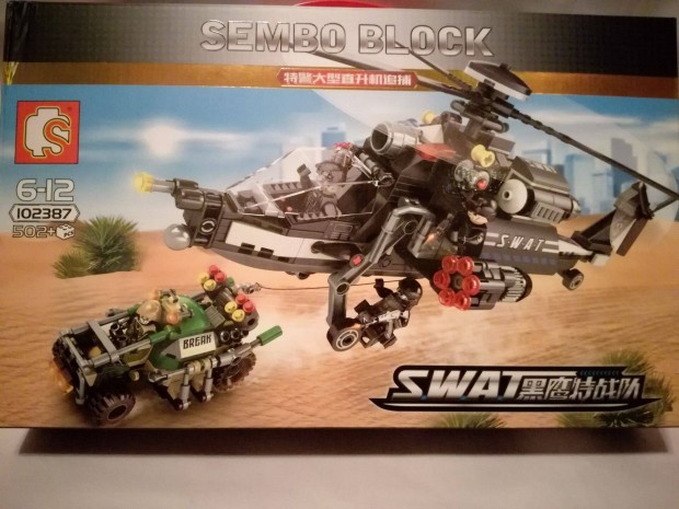 j 502 db-os rendr SWAT helikopter szett ptjtk LEGO utnzat