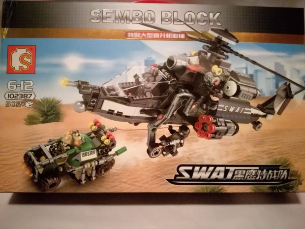 Új 502 db-os rendőr SWAT helikopter szett építőjáték LEGO utánzat