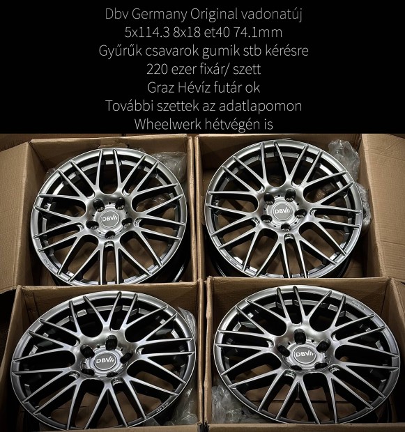 Új 5x114.3 18 zoll DBV alufelnik 4db