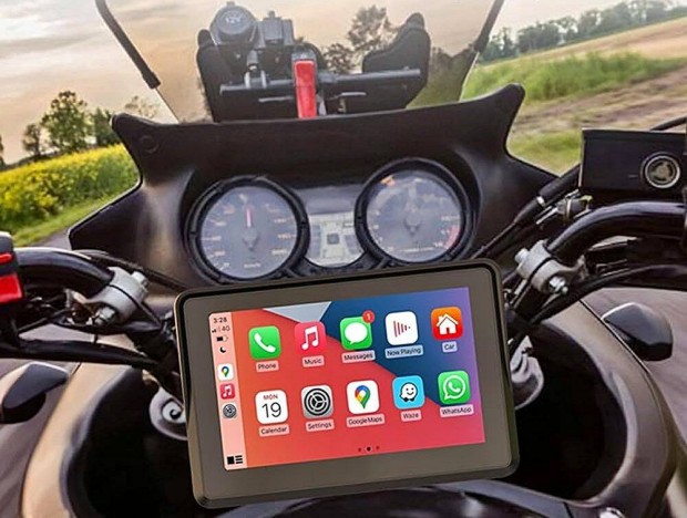 j 7" IPX6 Vzll Motoros Wifi Android Auto Apple Carplay GPS monitor