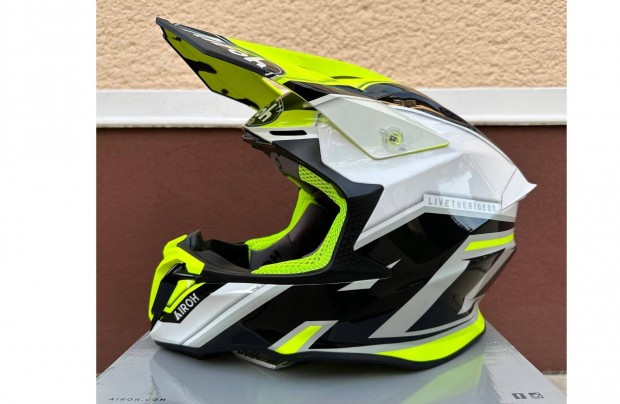 Új Airoh Twist 2 sárga/fekete enduro, mx, cross sisak, bukósisak (S)