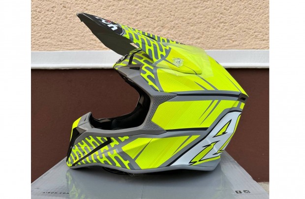 Új Airoh Wraap Idol sárga/szürke enduro mx, cross sisak, bukósisak (M)