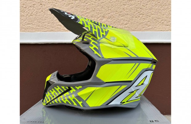 Új Airoh Wraap Idol sárga/szürke enduro mx, cross sisak, bukósisak (S)