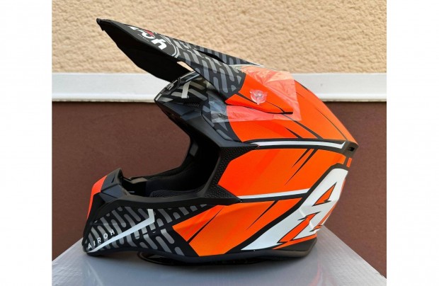 Új Airoh Wraap narancssárga/fekete enduro mx, cross sisak, bukósisak S