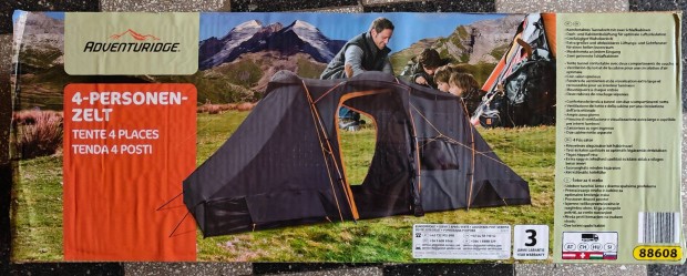 Uj Aldi Adventuridge Négyszemélyes Sátor 3 év garival 4 személy