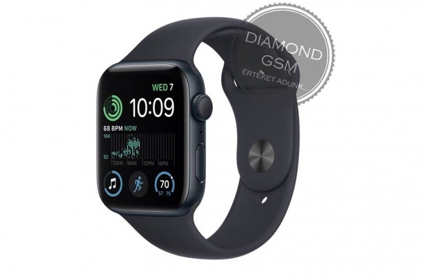 j Apple Watch SE 2023 40mm Fekete Aluminiumtok, Fekete Sportszjjal,