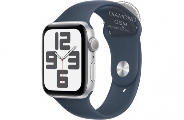 j Apple Watch SE 2023 44mm Ezst Alumniumtok, Kk Sportszjjal,