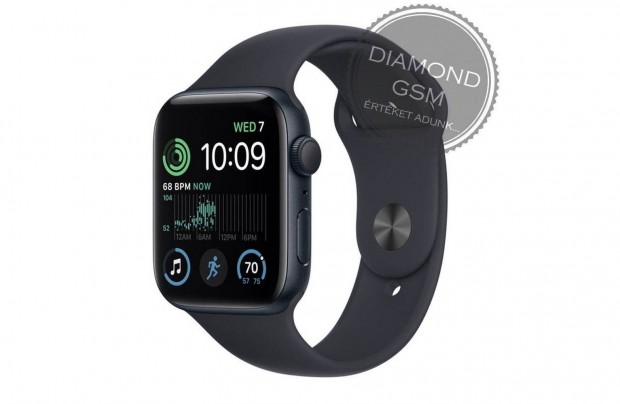 j Apple Watch SE 2023 44mm Fekete Alumniumtok, Fekete Sportszjjal,