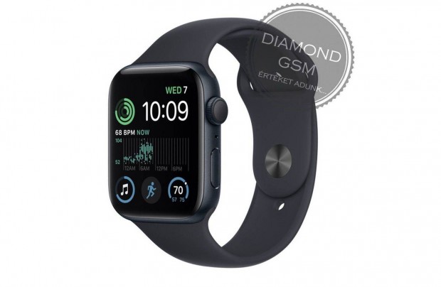 j Apple Watch SE 2023 44mm Fekete Alumniumtok, Fekete Sportszjjal,