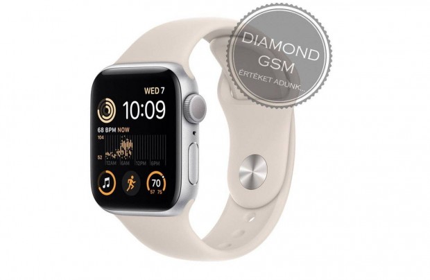 Új Apple Watch SE 2024 40mm Csillagfény Alumíniumtok, Csillagfény