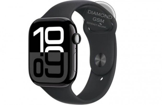 Új Apple Watch Series 10 42mm Kozmoszfekete Alumíniumtok, Fekete Spor
