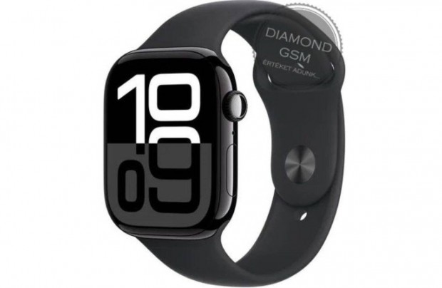 j Apple Watch Series 10 42mm Kozmoszfekete Alumniumtok, Fekete Spor