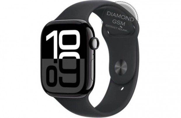 j Apple Watch Series 10 42mm Kozmoszfekete Alumniumtok, Fekete Spor