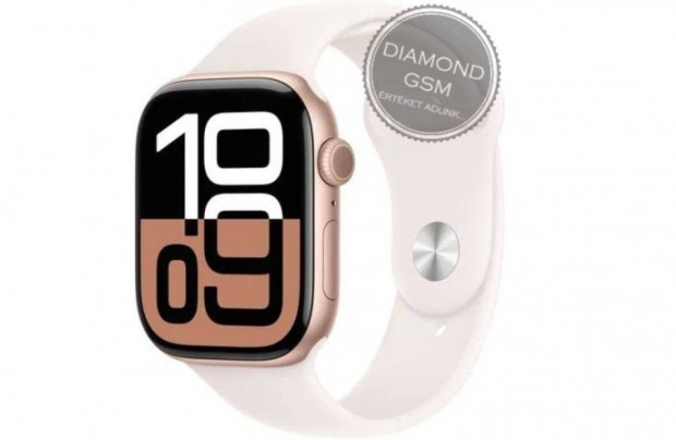 j Apple Watch Series 10 42mm Rozarany Alumniumtok, Lgy rzsaszn