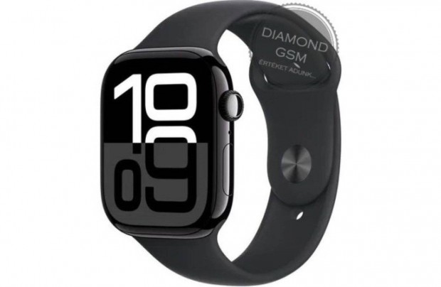 j Apple Watch Series 10 46mm Kozmoszfekete Alumniumtok, Fekete Spor