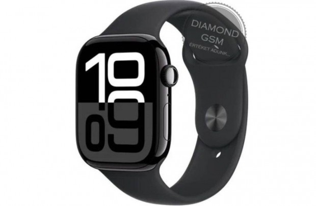 j Apple Watch Series 10 46mm Kozmoszfekete Alumniumtok, Fekete Spor