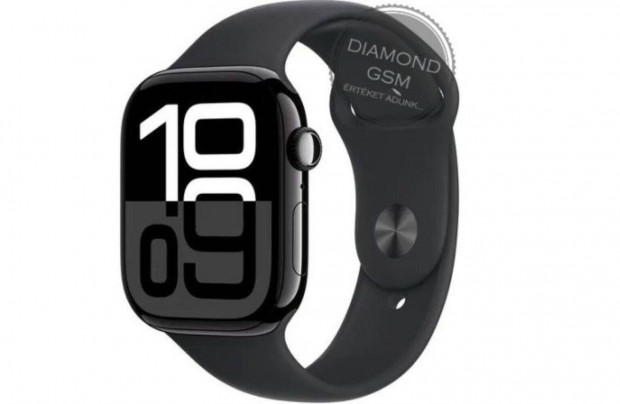 Új Apple Watch Series 10 46mm Kozmoszfekete Alumíniumtok, Fekete Spor