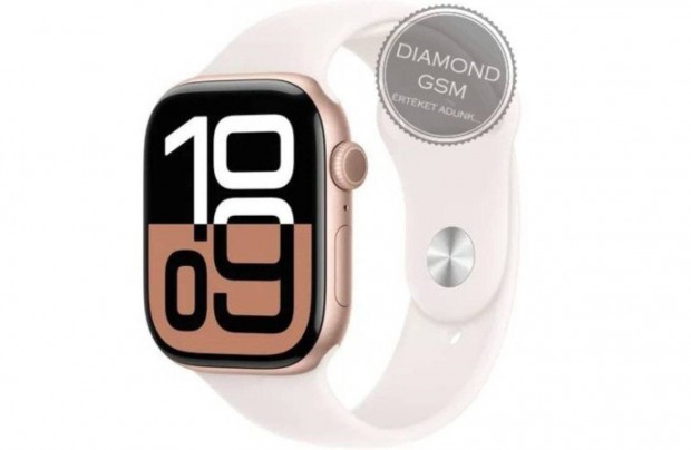 Új Apple Watch Series 10 46mm Rozéarany Alumíniumtok, Lágy rózsaszín