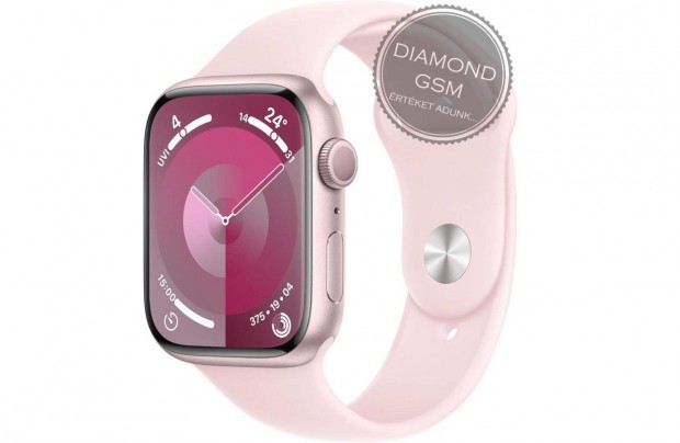 j Apple Watch Series 9 41mm Pink Alumniumtok, Light Pink Sportszj