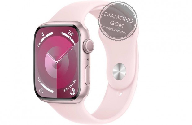 j Apple Watch Series 9 41mm Pink Alumniumtok, Light Pink Sportszj