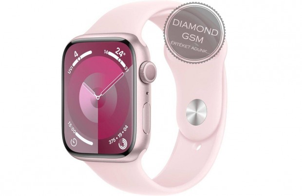 j Apple Watch Series 9 41mm Pink Alumniumtok, Light Pink Sportszj