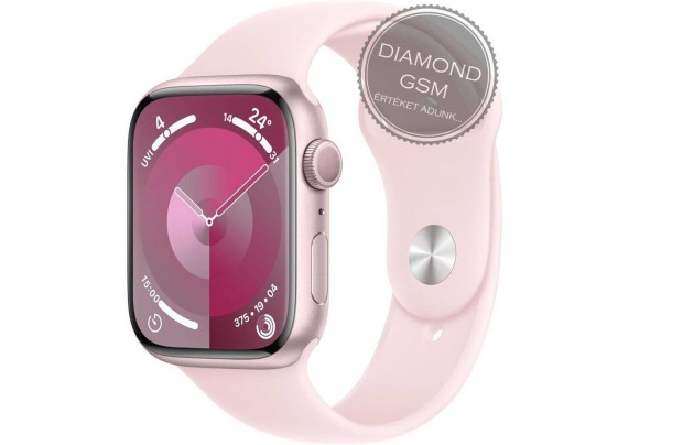 j Apple Watch Series 9 41mm Pink Alumniumtok, Light Pink Sportszj