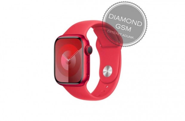j Apple Watch Series 9 41mm Piros Alumniumtok, Piros Sportszjjal