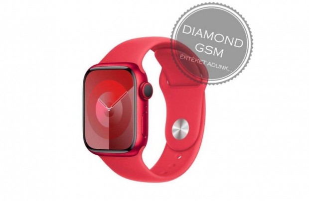 j Apple Watch Series 9 41mm Piros Alumniumtok, Piros Sportszjjal gy