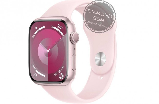 j Apple Watch Series 9 45mm Pink Alumniumtok, Light Pink Sportszj