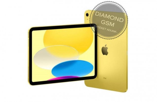 Új Apple ipad 10.9 2022 (10.Gen) 256GB WiFi Sárga színben,