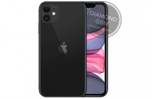 j Apple iphone 11 128 GB, Fekete sznben, gyri