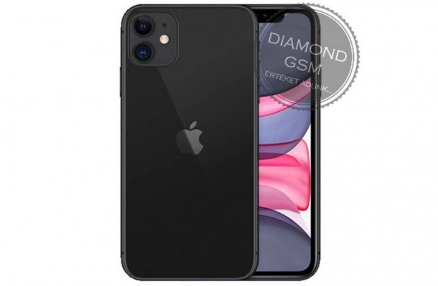 j Apple iphone 11 128 GB, Fekete sznben, gyri