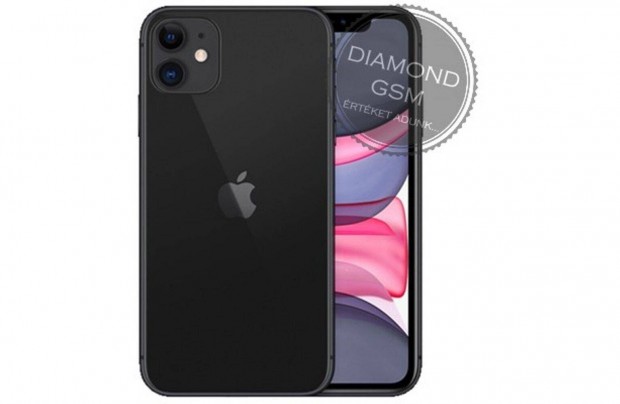 j Apple iphone 11 128 GB, Fekete sznben, gyri