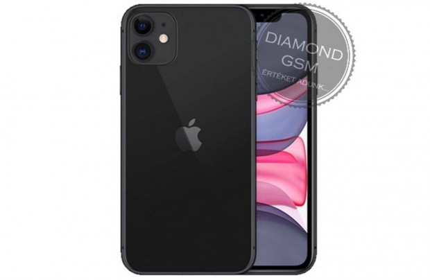 j Apple iphone 11 128 GB, Fekete sznben, gyri