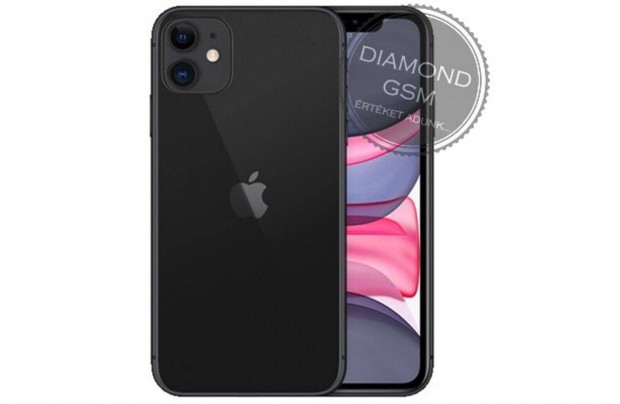 j Apple iphone 11 128 GB, Fekete sznben, gyri