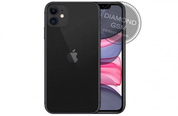 j Apple iphone 11 128 GB, Fekete sznben, gyri